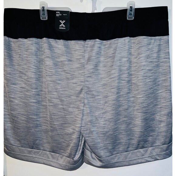 New Xersion Mens 4XL Basketball Shorts Regular Fit Gray & Black Athletic - Picture 2 of 3